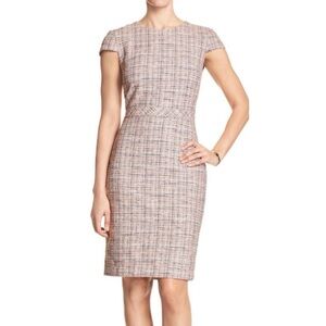 Banana Republic Pink Tweed Pencil Dress Size 6P